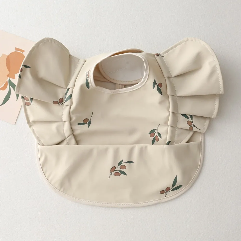 Ruffle Waterproof Cartoon Print Bibs