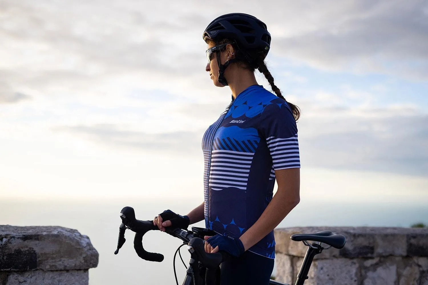 Santini Giada Optic Womens Cycling Jersey (Blue)