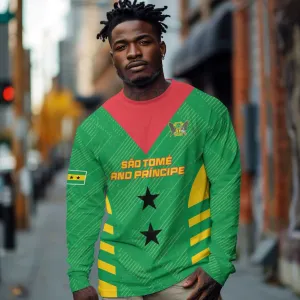 Sao Tome and Principe Football Custom Long Sleeve Shirt Sporty Style - Green Color LT15