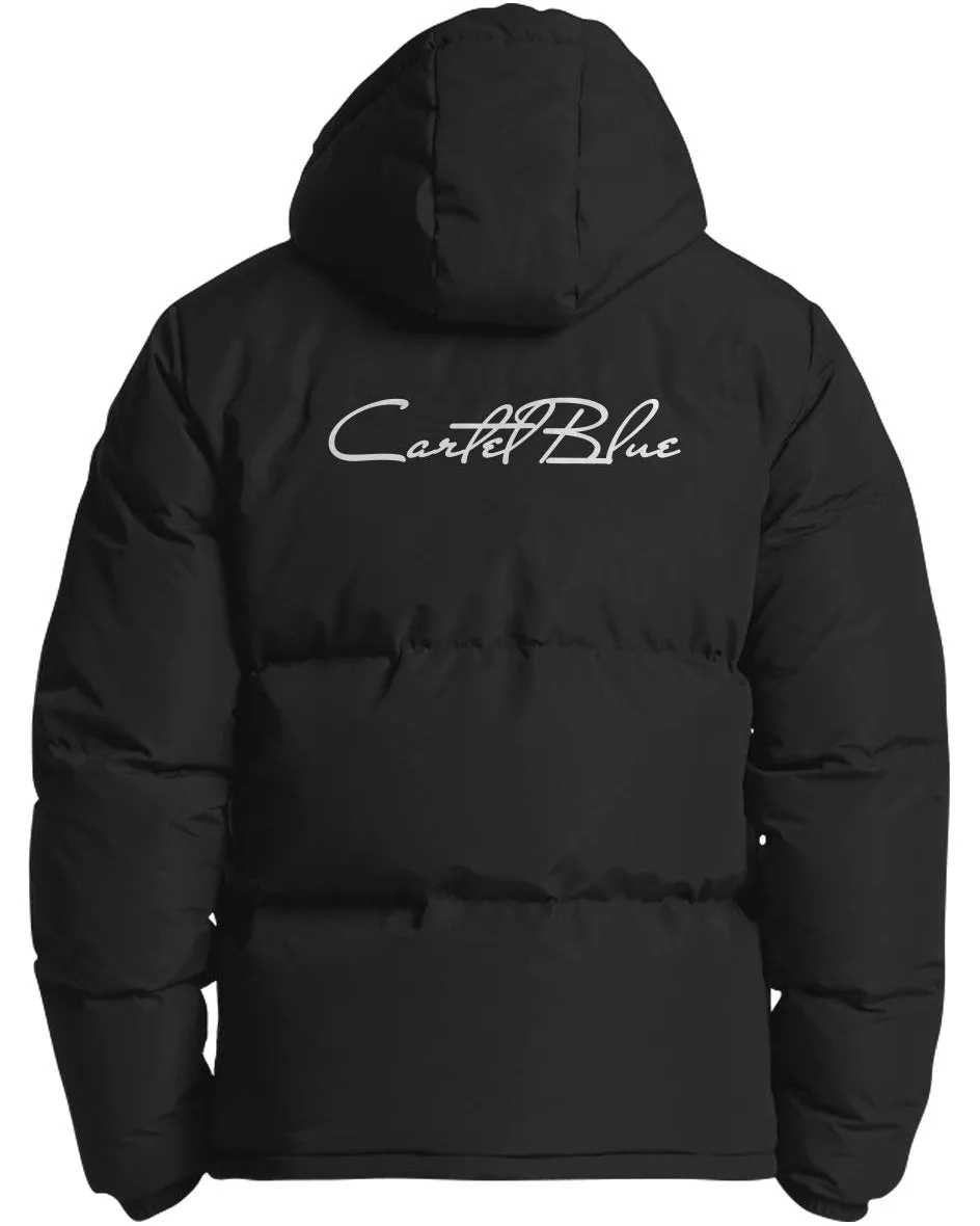 Script Cursive Hooded Puffer Jacket