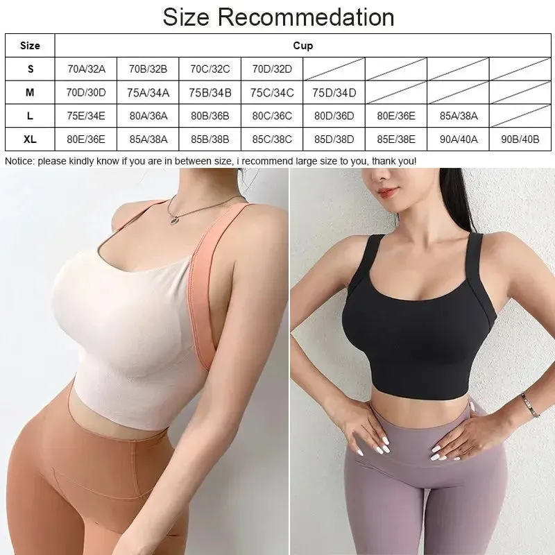 Sexy Back Sports Bra for Girl Workout Yoga Crop Top Women Fitness Underwear  Lady Vest Dancing Running Shirt