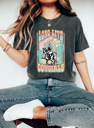 Short Sleeve Comfort Colors Long Live Cowgirls Western Style Shirt/ Unisex Sized Youth and Adult Sizes