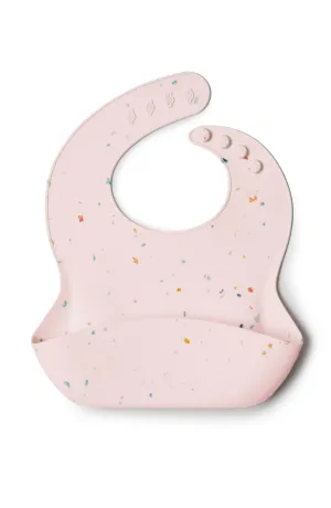 Silicone Bib Printed - Confetti Blush