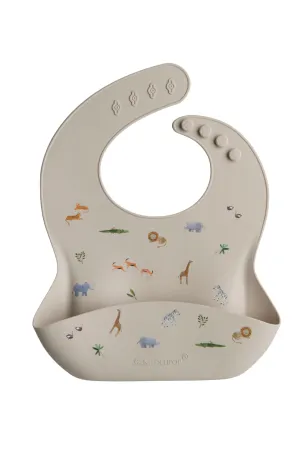Silicone Bib Printed - Safari