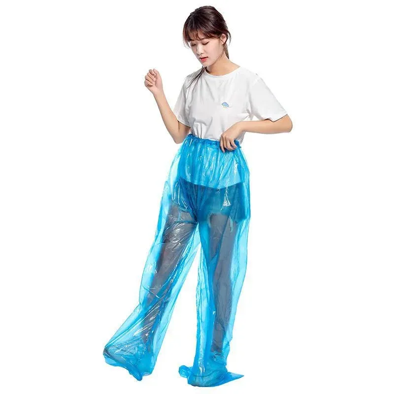 Single-Use PE Split Raincoat and Pants Set - Disposable Outdoor Rainwear for Men and Women