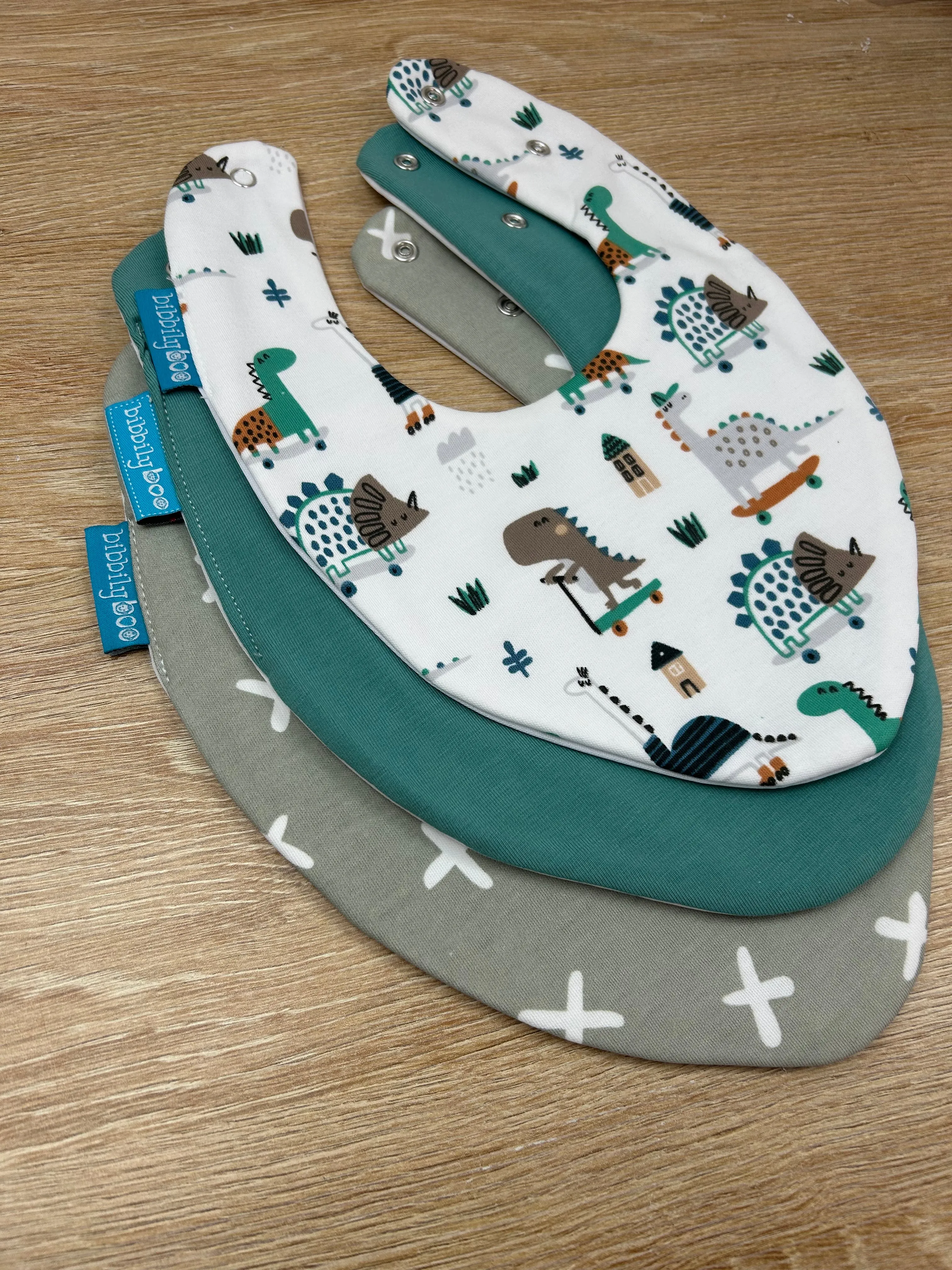 Skater Dino's Bundle of 3 Waterproof Dribble Bib