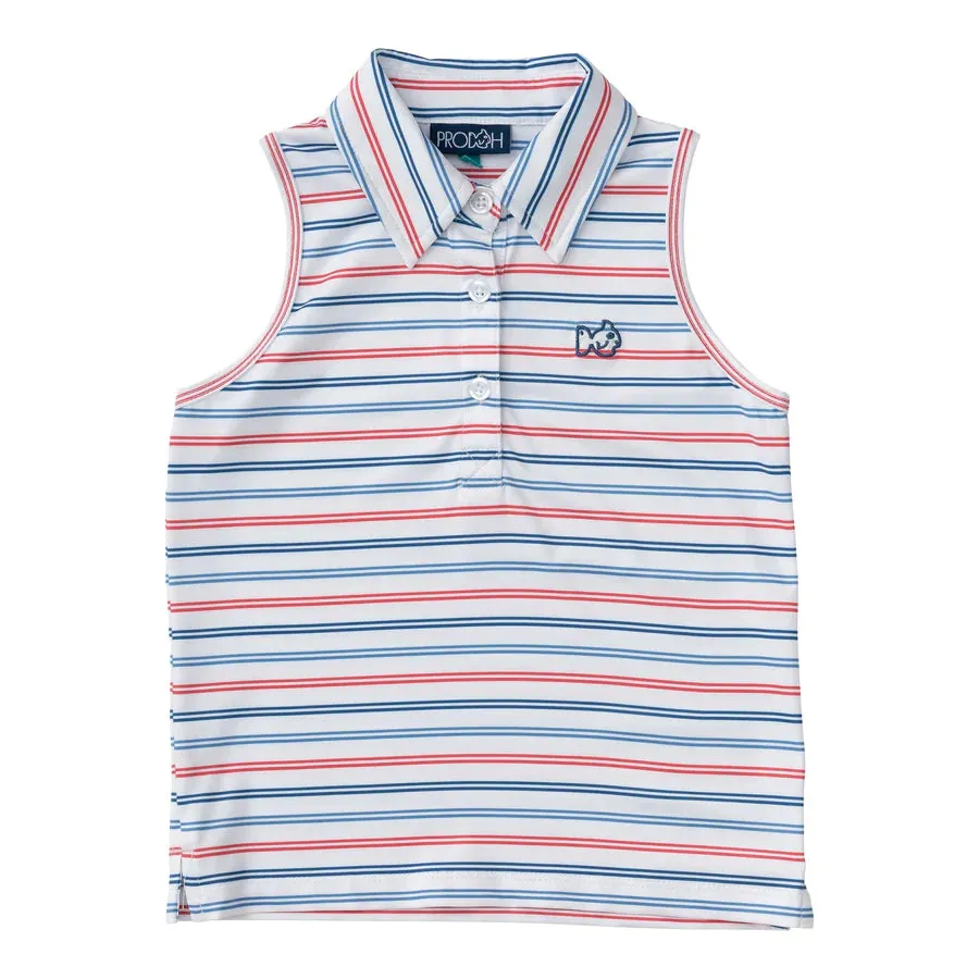 Sleeveless Performance Polo // USA Stripe