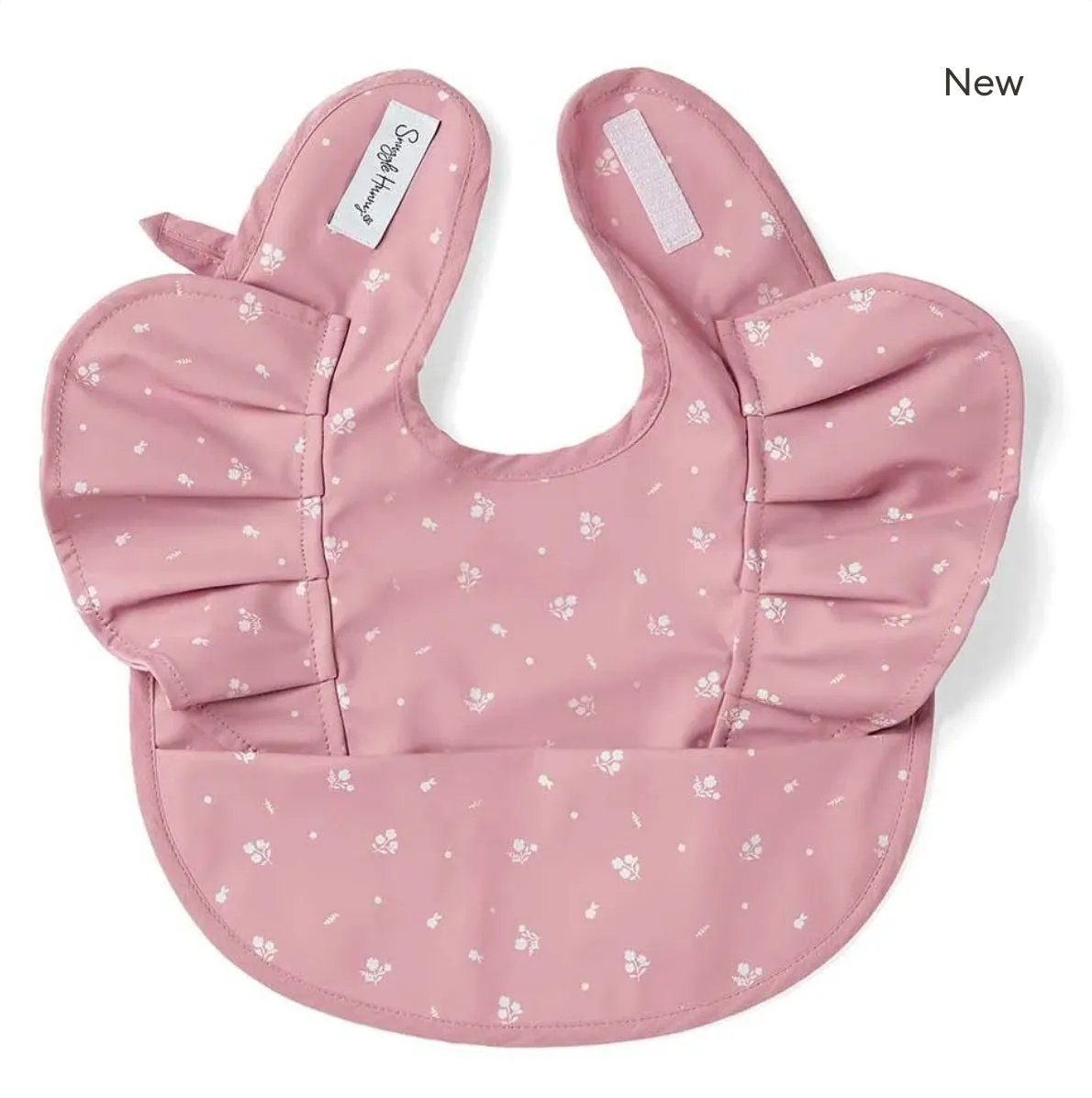 Snuggle Hunny Bib- Pink Fleur Frill Snuggle Bib