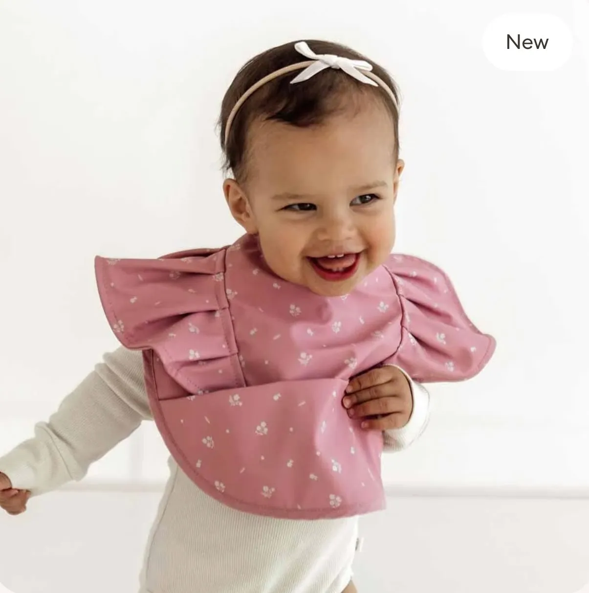 Snuggle Hunny Bib- Pink Fleur Frill Snuggle Bib