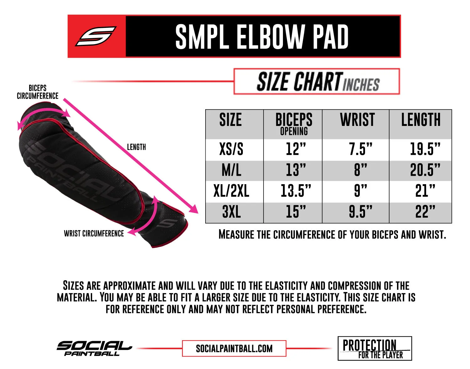 Social SMPL Elbow Pads - Red/Black