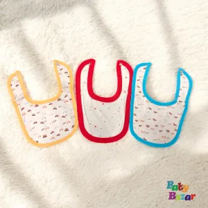 Soft & Stylish Baby Bibs – Set of 3 | Waterproof & Easy Snap Closure