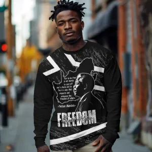 South Africa Freedom Day Long Sleeve Shirt Nelson Mandela With Map LT14