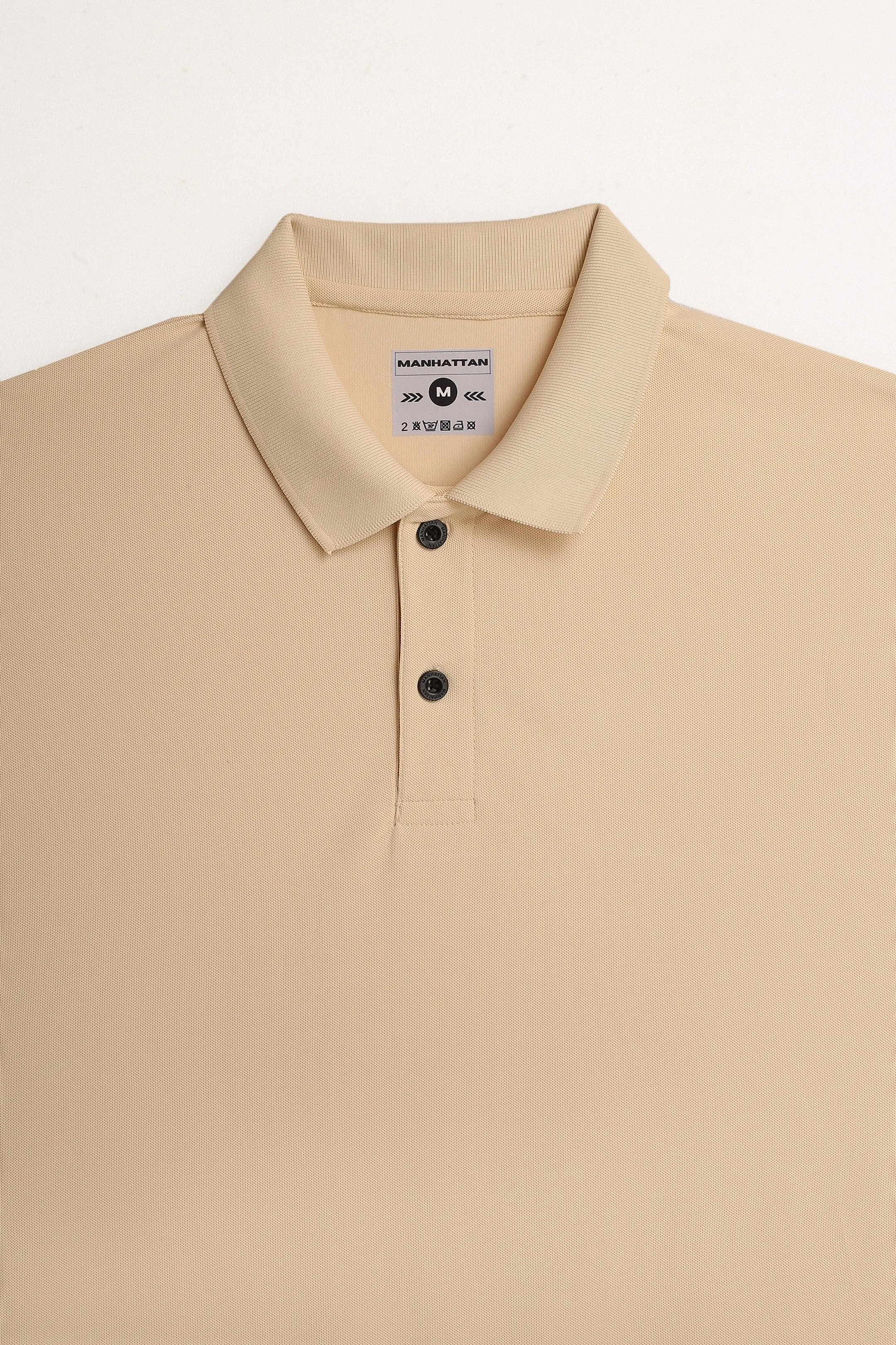 Sports Dry Fit Beige Polo T Shirts (Micro Polyester)