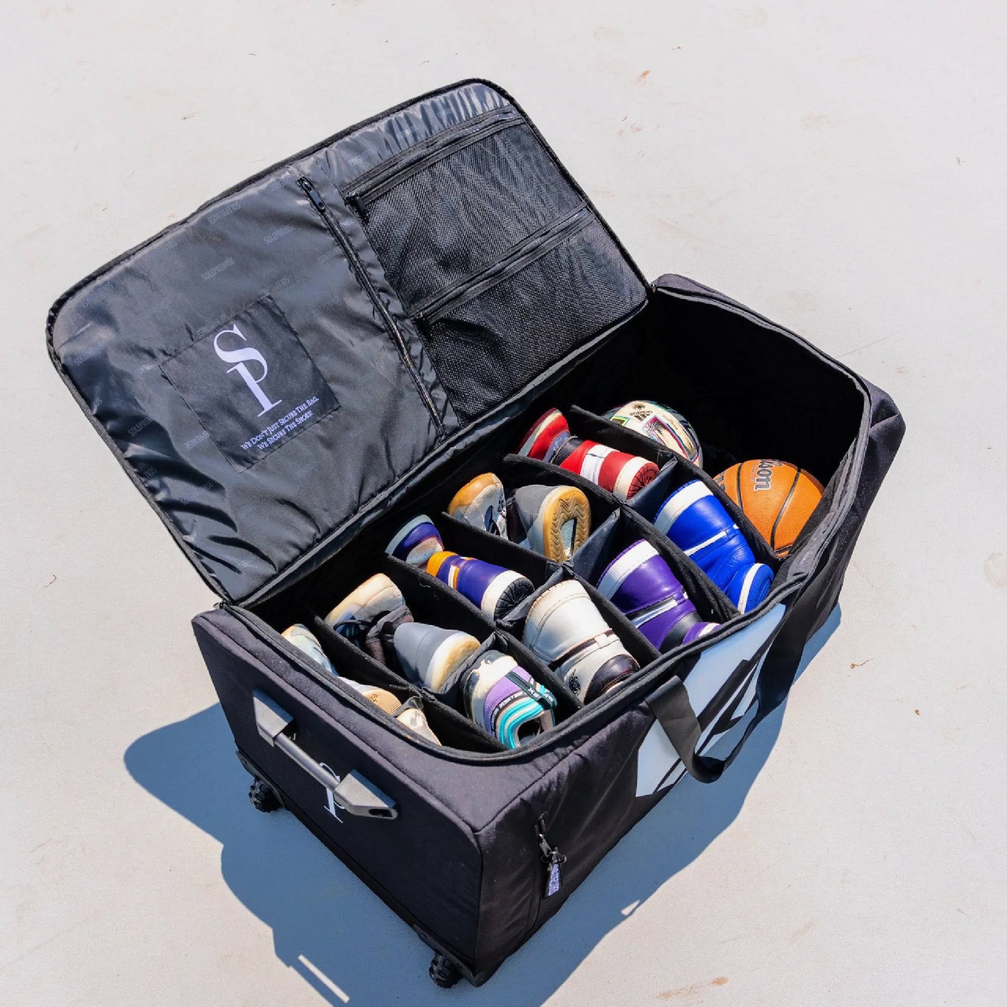 Sports Equipment Carrier With Wheels (Holds 18-20 Pairs of Shoes)