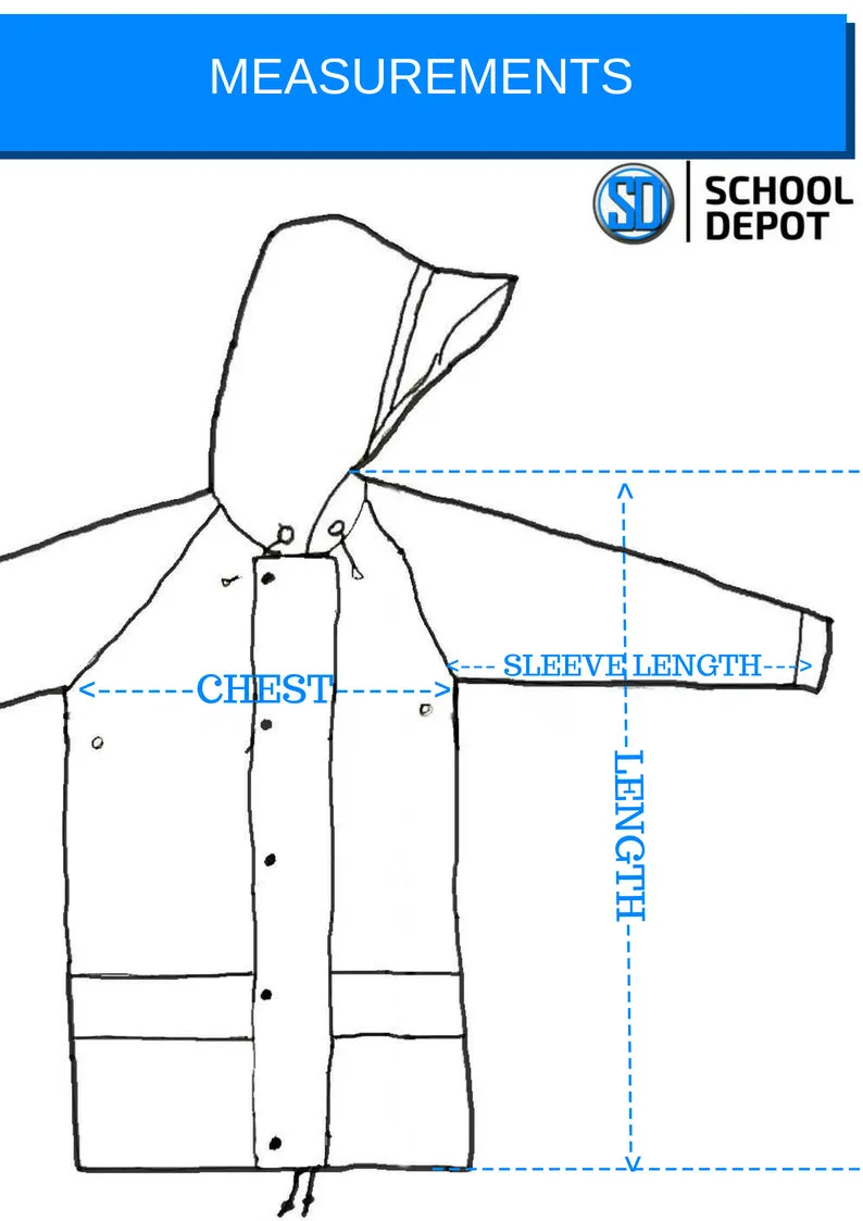 Stilvolle Kids Raincoat Flexbak 100% Waterproof Hooded Navy [Size 4 to 14]