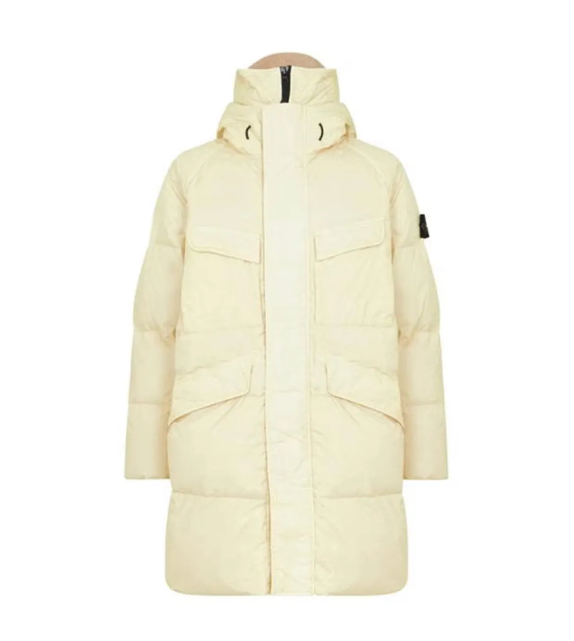 STONE ISLAND CRINKLE REPS LONG DOWN PARKA JACKET - BURRO