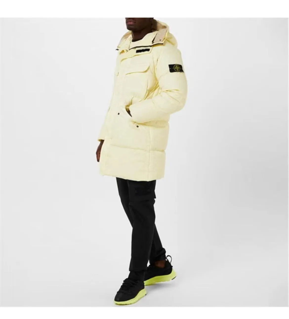 STONE ISLAND CRINKLE REPS LONG DOWN PARKA JACKET - BURRO