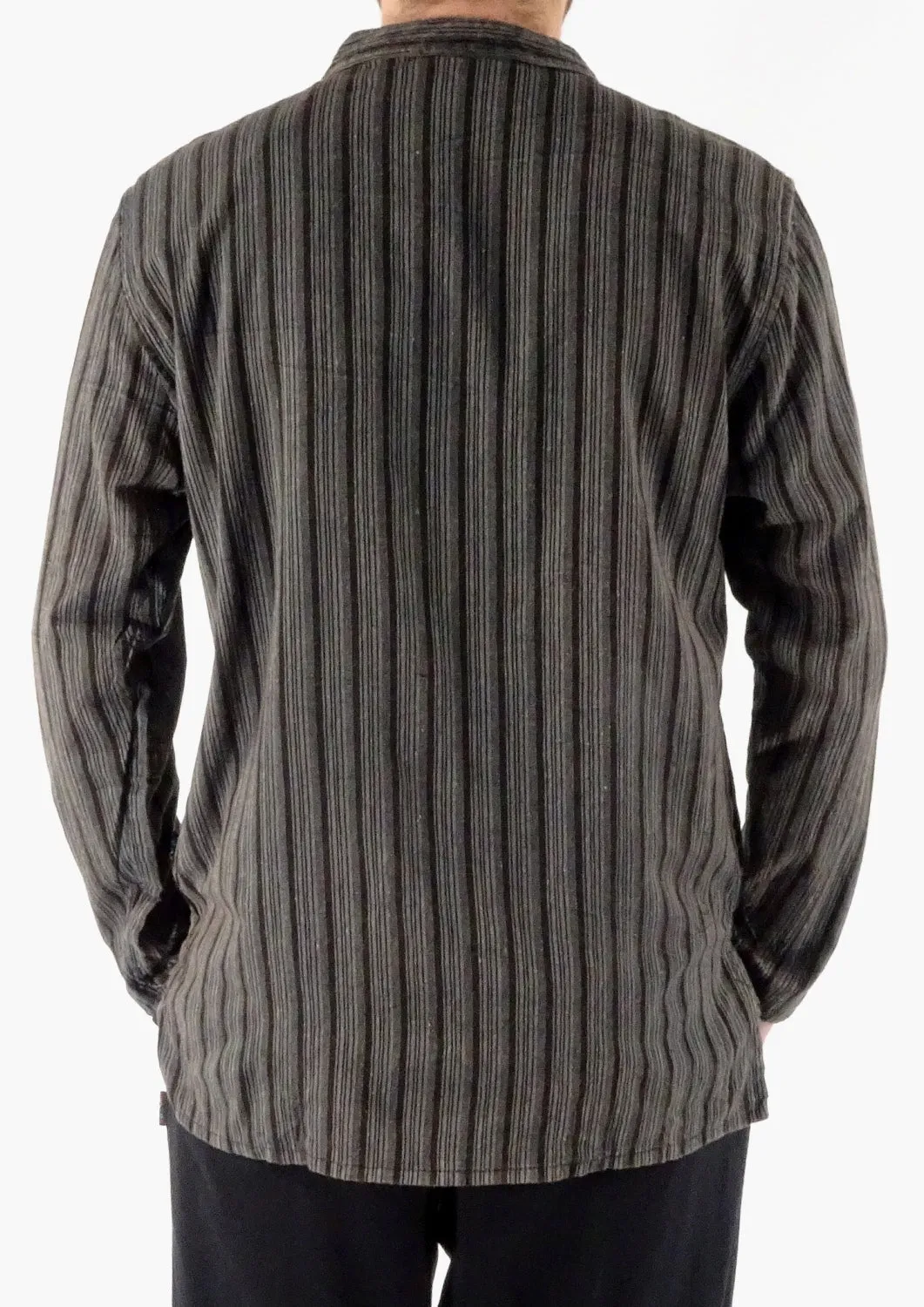 Stonewashed Stripe Three Button Shirt