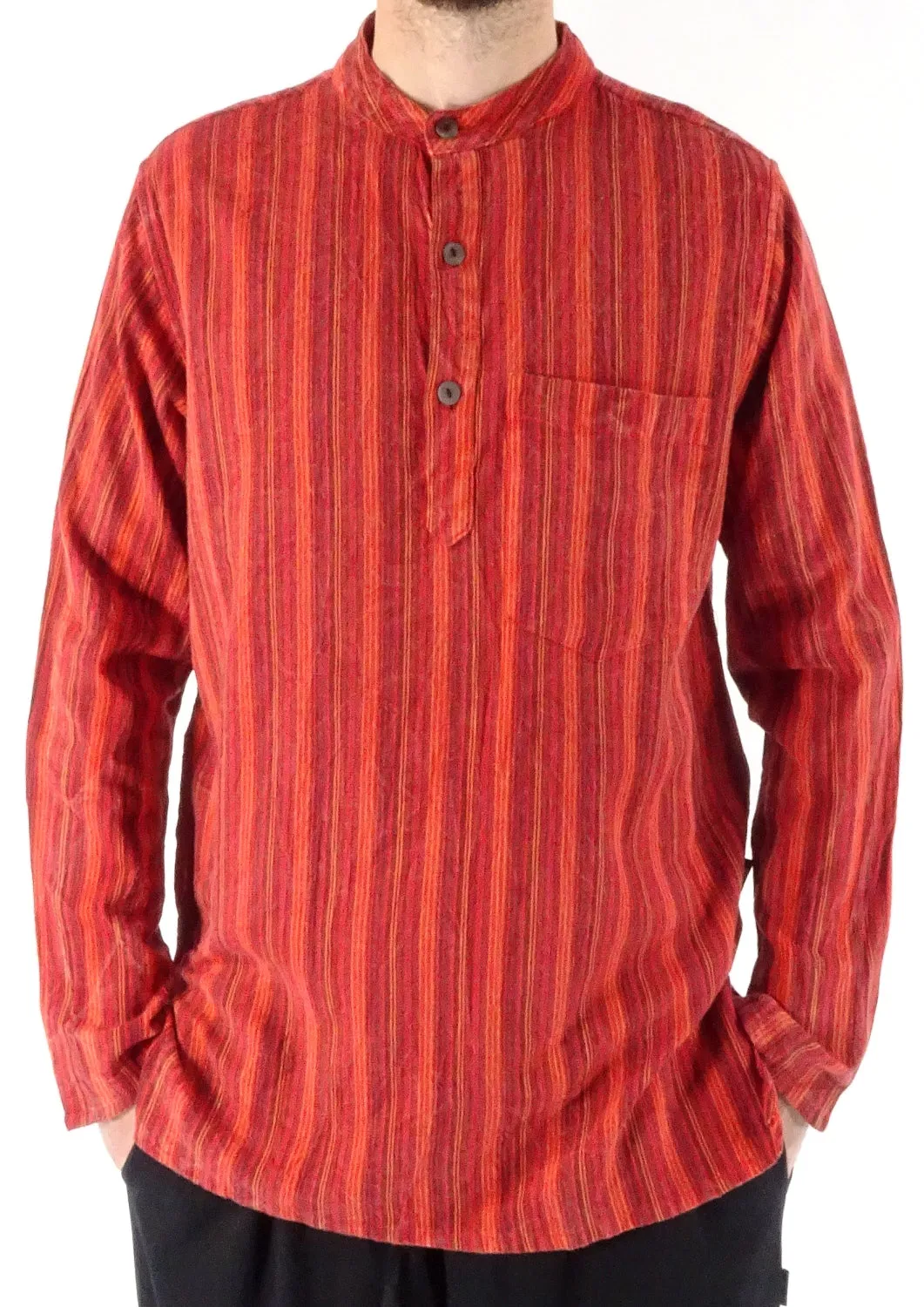 Stonewashed Stripe Three Button Shirt