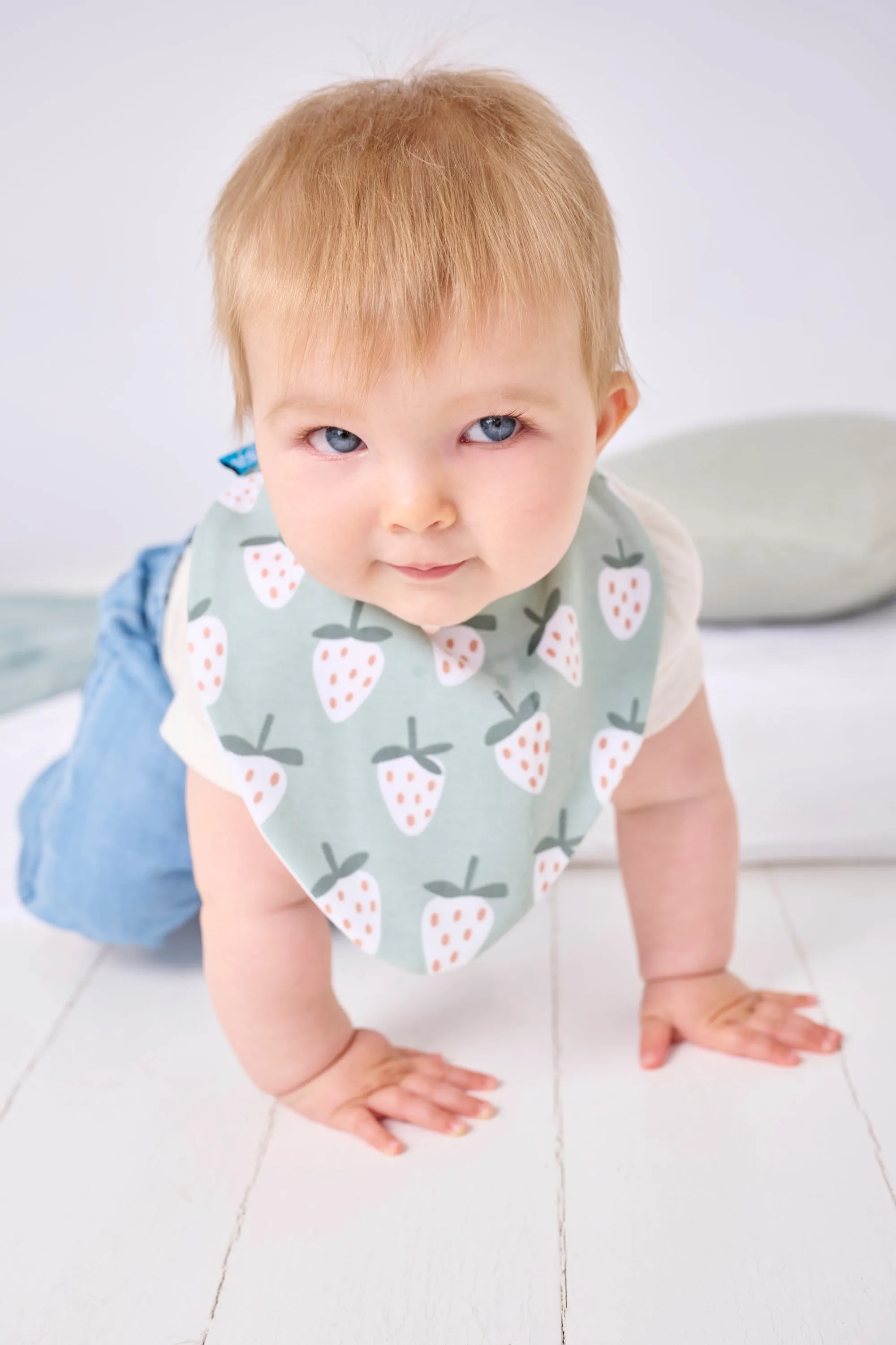 Strawberry & Hearts Bundle of 3 Waterproof Dribble Bibs