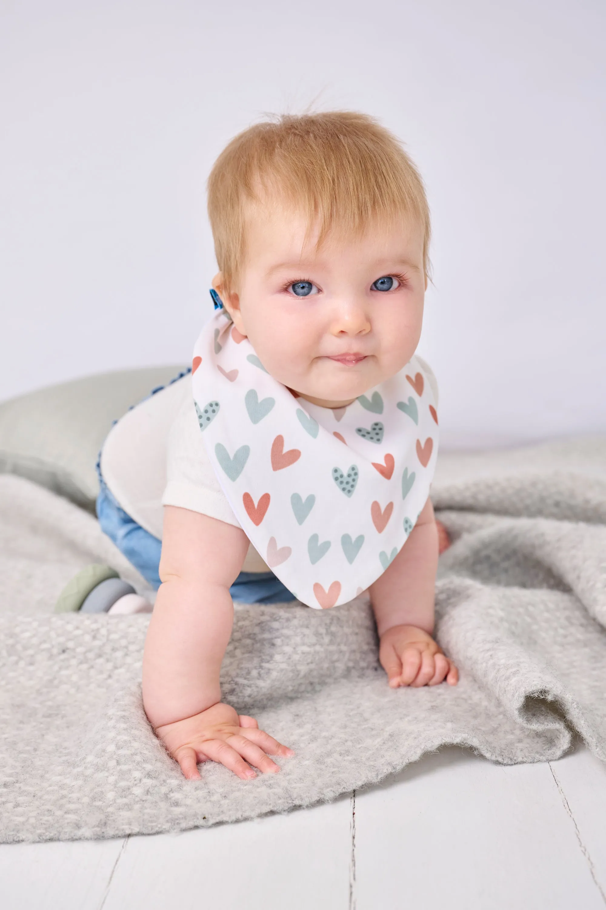 Strawberry & Hearts Bundle of 3 Waterproof Dribble Bibs