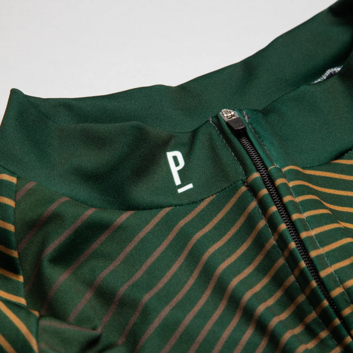 Striped Green Long Sleeve Aero Cycling Jersey