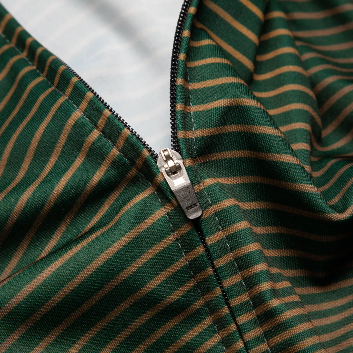 Striped Green Long Sleeve Aero Cycling Jersey