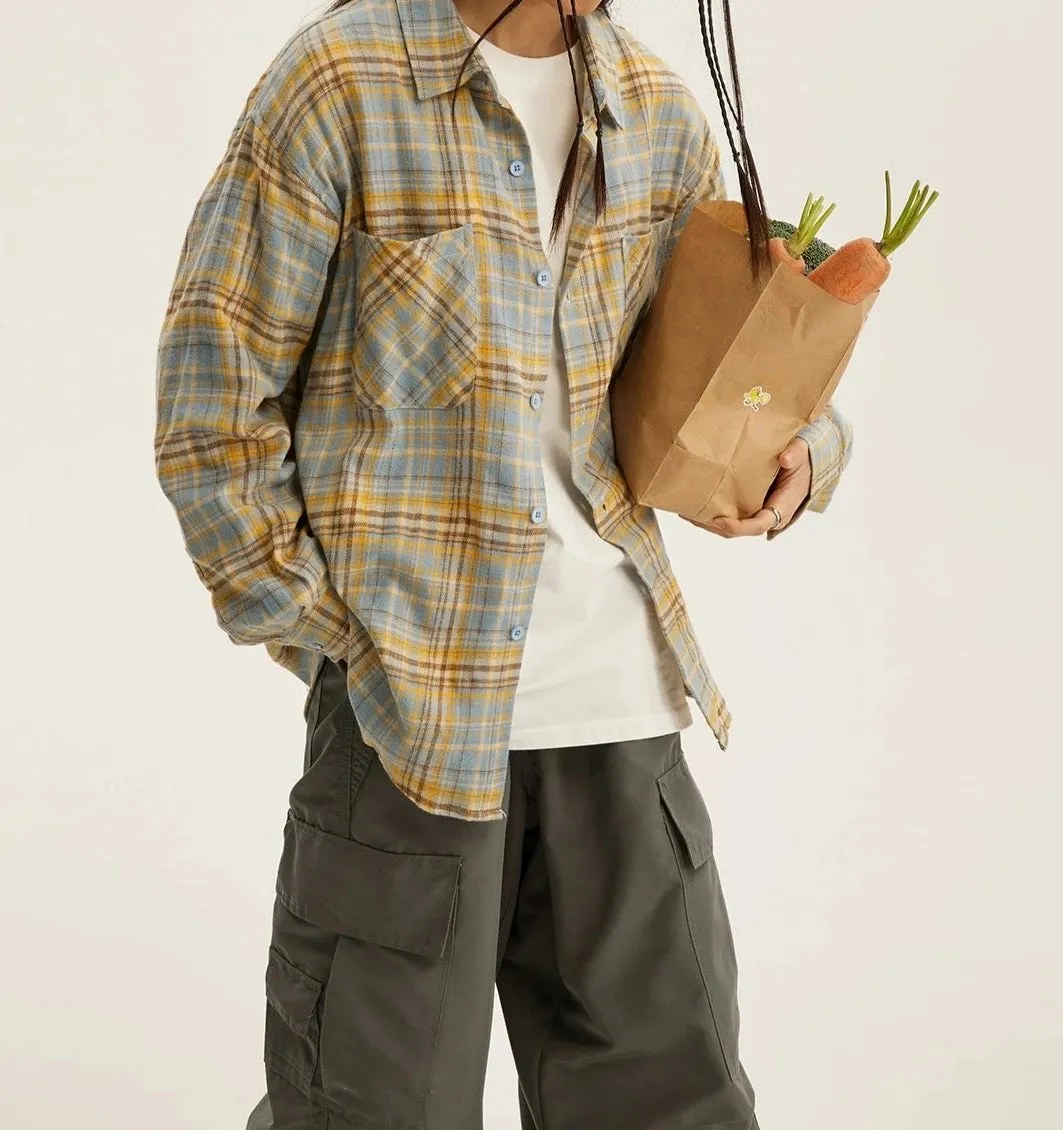 Stylish Dual-Tone Checkered Casual Long Sleeve Shirts