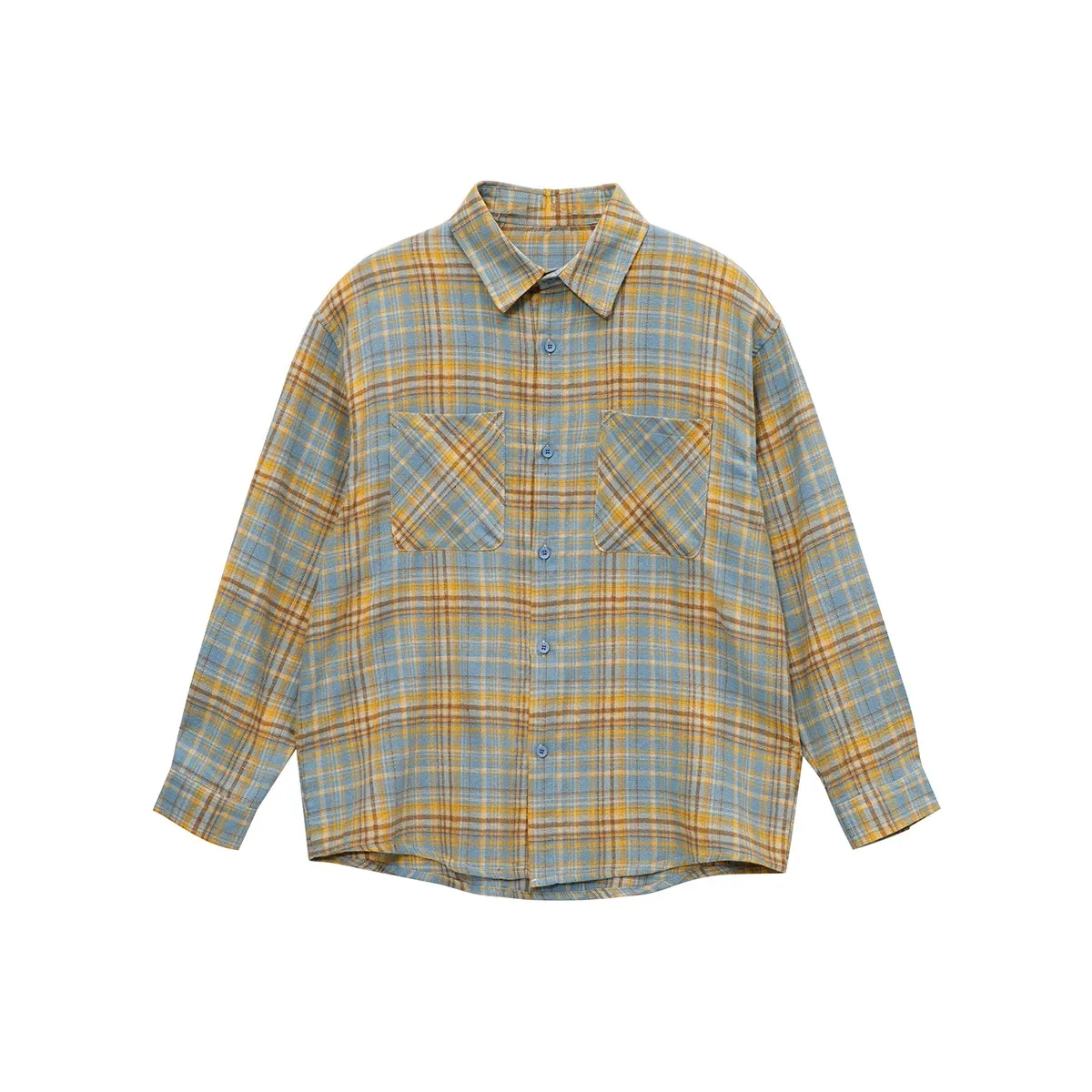 Stylish Dual-Tone Checkered Casual Long Sleeve Shirts