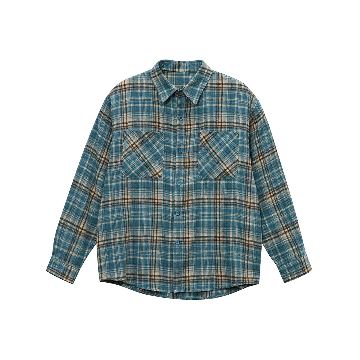 Stylish Dual-Tone Checkered Casual Long Sleeve Shirts