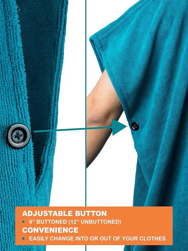 SUN CUBE Surf Poncho Changing Robe with Hood | Quick Dry Microfiber Wetsuit Changing Towel with Pocket for Surfing Men Women