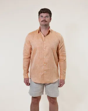Tangerine - Long Sleeve Natural Hemp Shirt - Mr. Linen Co