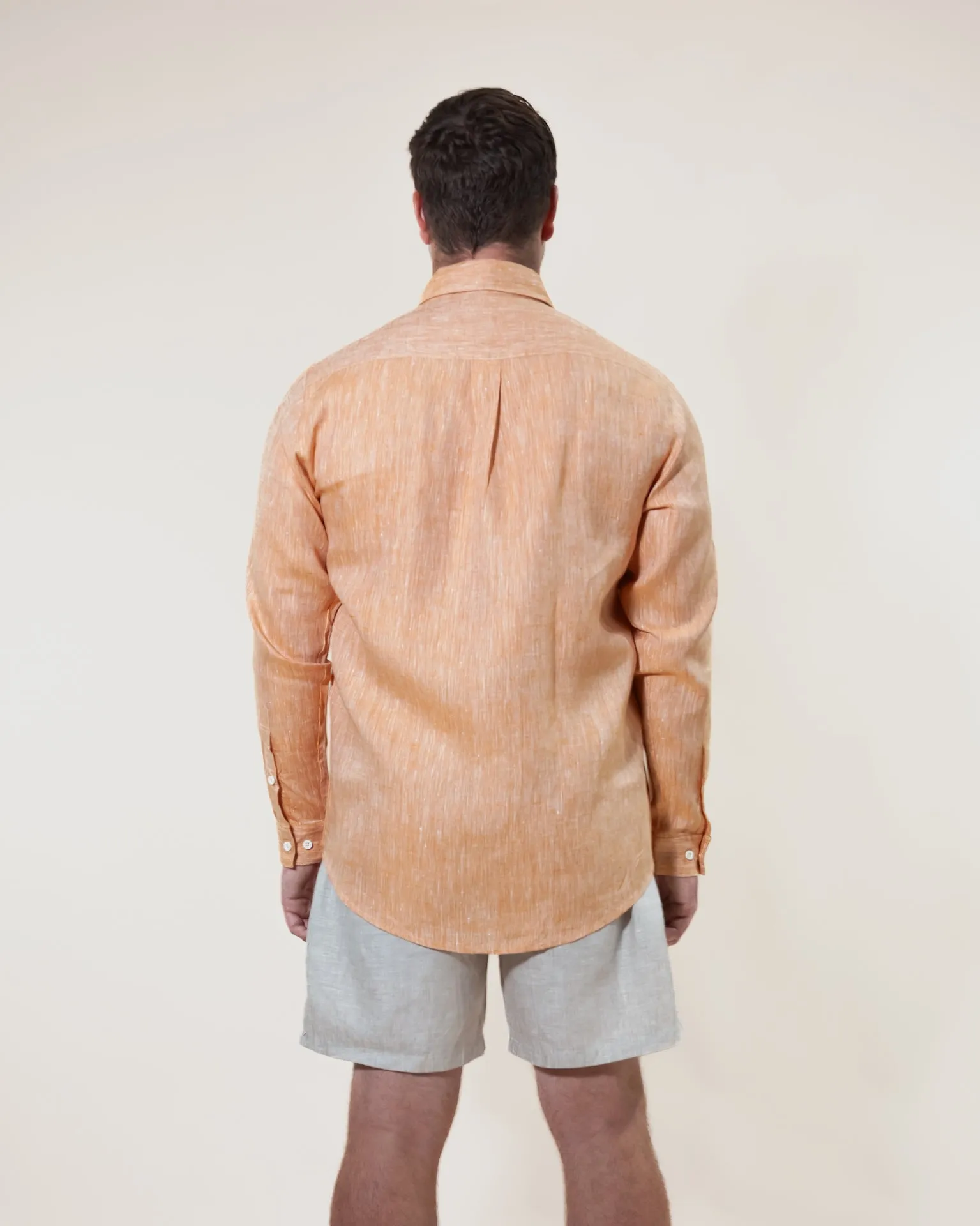 Tangerine - Long Sleeve Natural Hemp Shirt - Mr. Linen Co