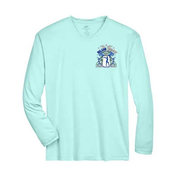 Team 365 Zone Performance Long Sleeve Shirts Blue Gray Invitational