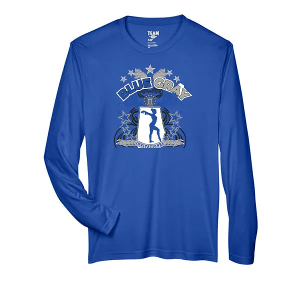 Team 365 Zone Performance Long Sleeve Shirts Blue Gray Invitational
