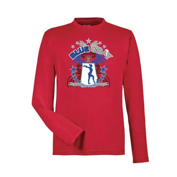 Team 365 Zone Performance Long Sleeve Shirts Blue Gray Invitational
