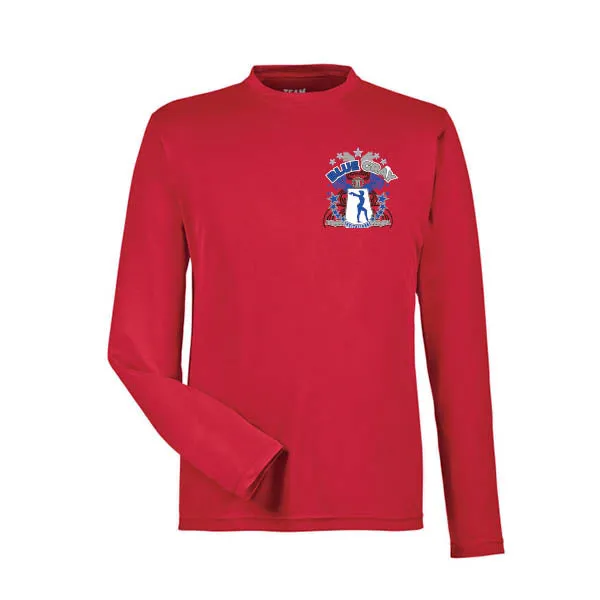 Team 365 Zone Performance Long Sleeve Shirts Blue Gray Invitational