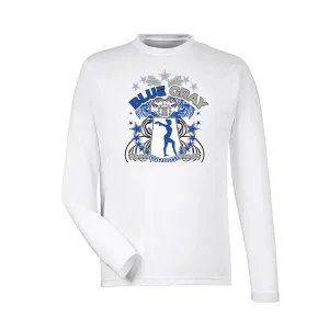Team 365 Zone Performance Long Sleeve Shirts Blue Gray Invitational