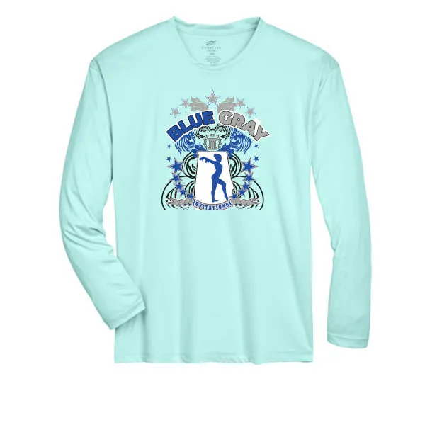 Team 365 Zone Performance Long Sleeve Shirts Blue Gray Invitational