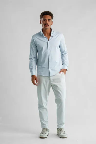 Techno Stretch Birdseye Shirt in Light Blue