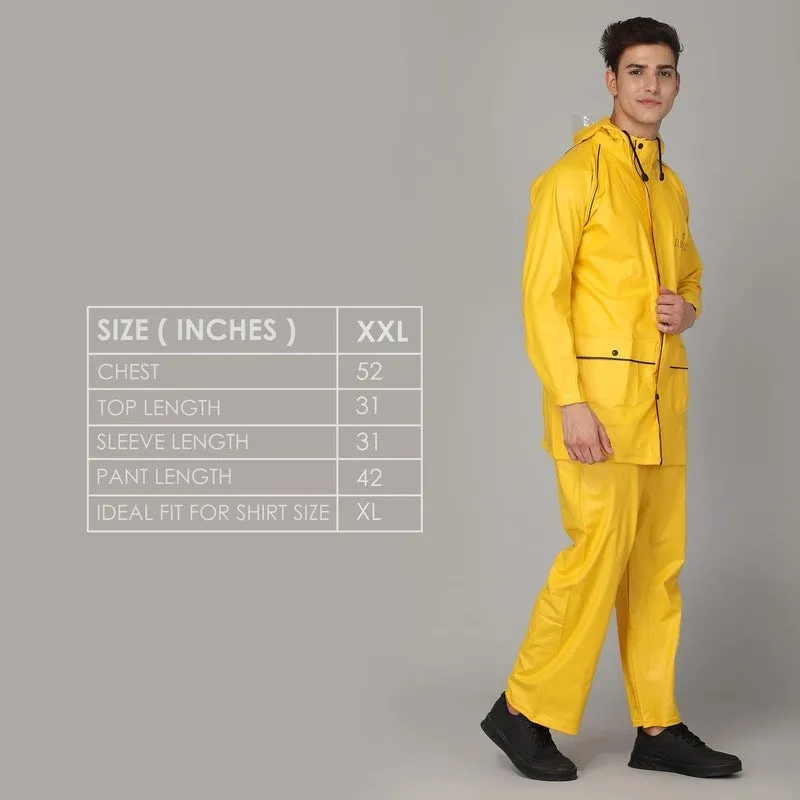 THE CLOWNFISH Rain Coat for Men Waterproof for Bike Reversible Double Layer with Hood Raincoat for Men. Set of Top and Bottom Packed in a Storage Bag Prime Pro Series (Blue, XX-Large)