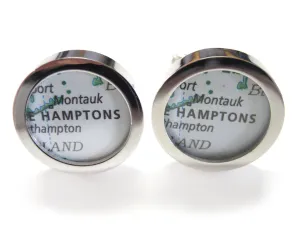 The Hamptons Map Cufflinks