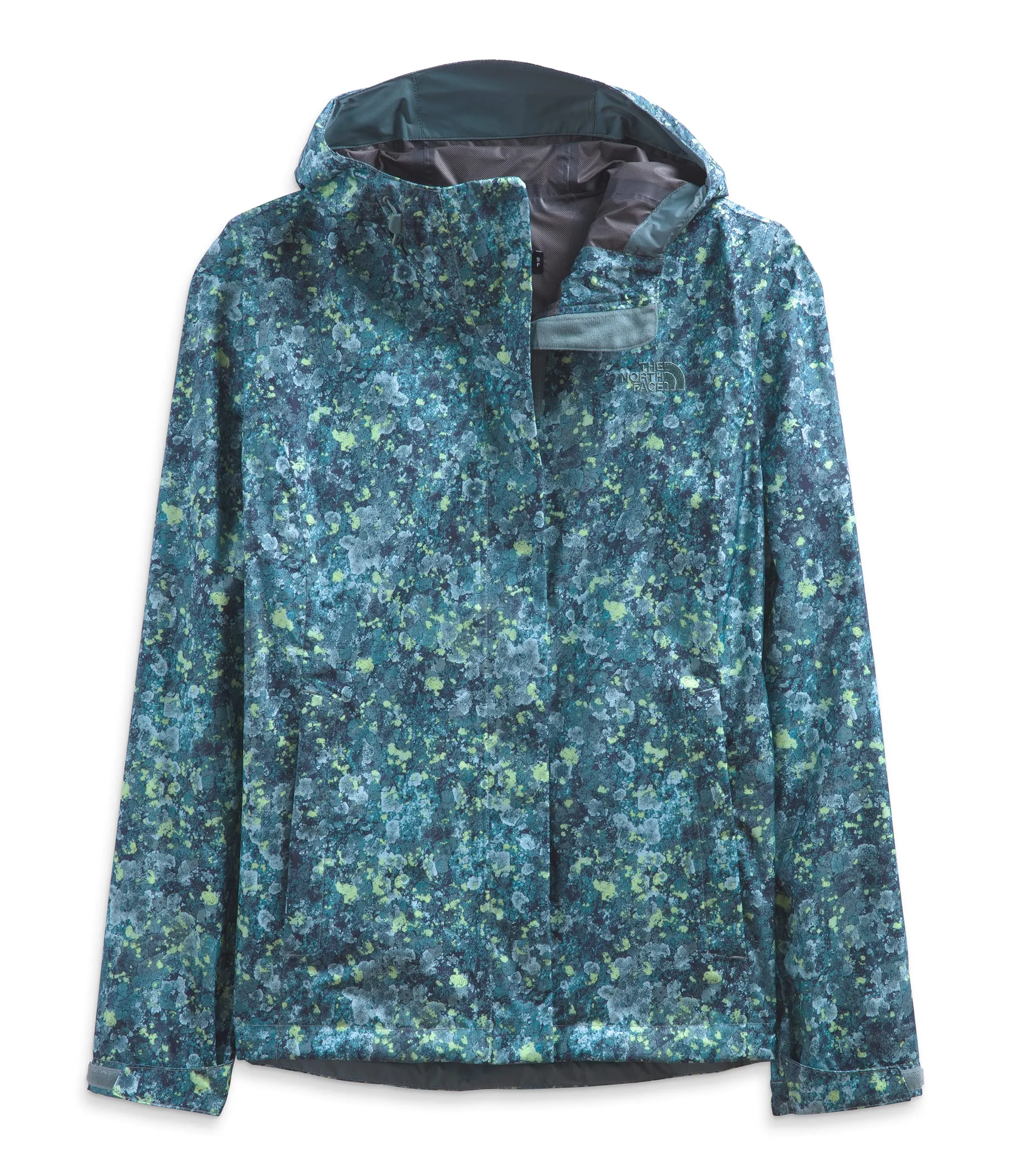 THE NORTH FACE Women’s Venture 2 Waterproof Hooded Rain Jacket (Standard and Plus Size), Beta Blue Lichen Print, Small