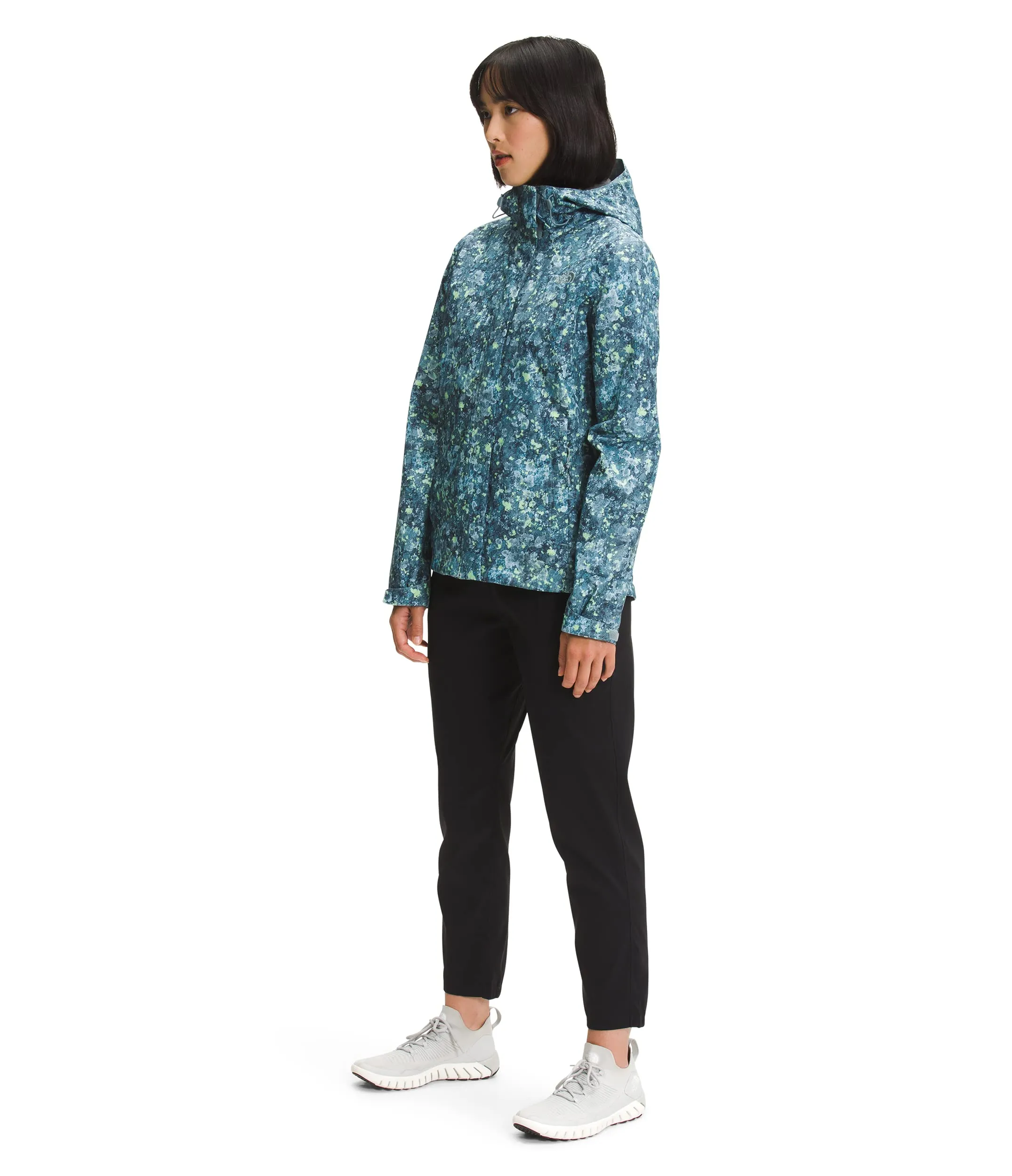 THE NORTH FACE Women’s Venture 2 Waterproof Hooded Rain Jacket (Standard and Plus Size), Beta Blue Lichen Print, Small