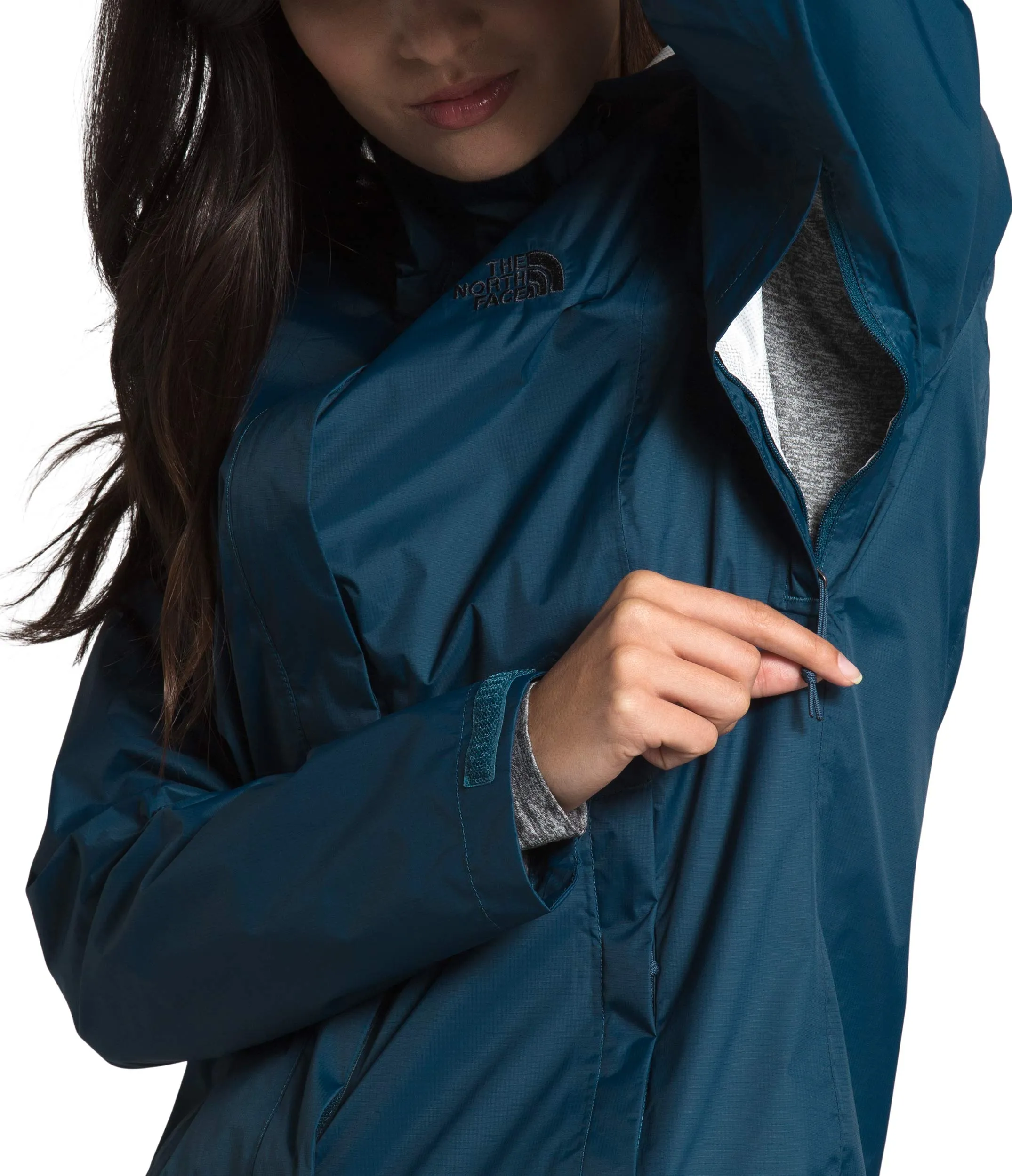 THE NORTH FACE Women’s Venture 2 Waterproof Hooded Rain Jacket (Standard and Plus Size), Blue Wing Teal, 3X-Large