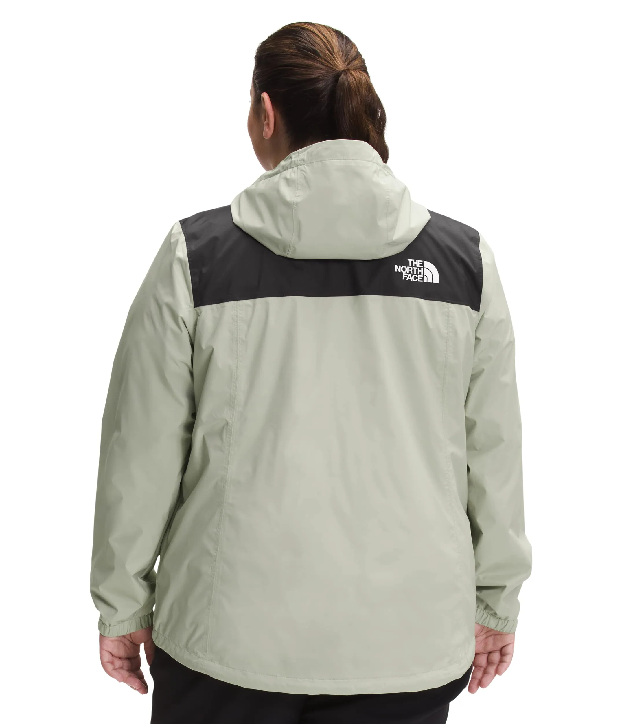 THE NORTH FACE Women's Waterproof Antora Jacket (Standard and Plus Size), TNF Black/Tea Green, 1X