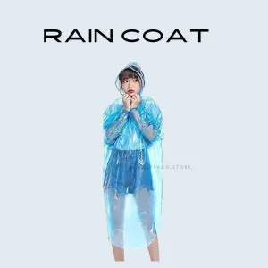 Thick Disposable Rain Coat Emergency , Pack Of 6