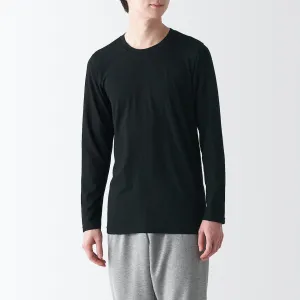 Thin Cotton Blend Crew Neck Long Sleeve T-shirt 