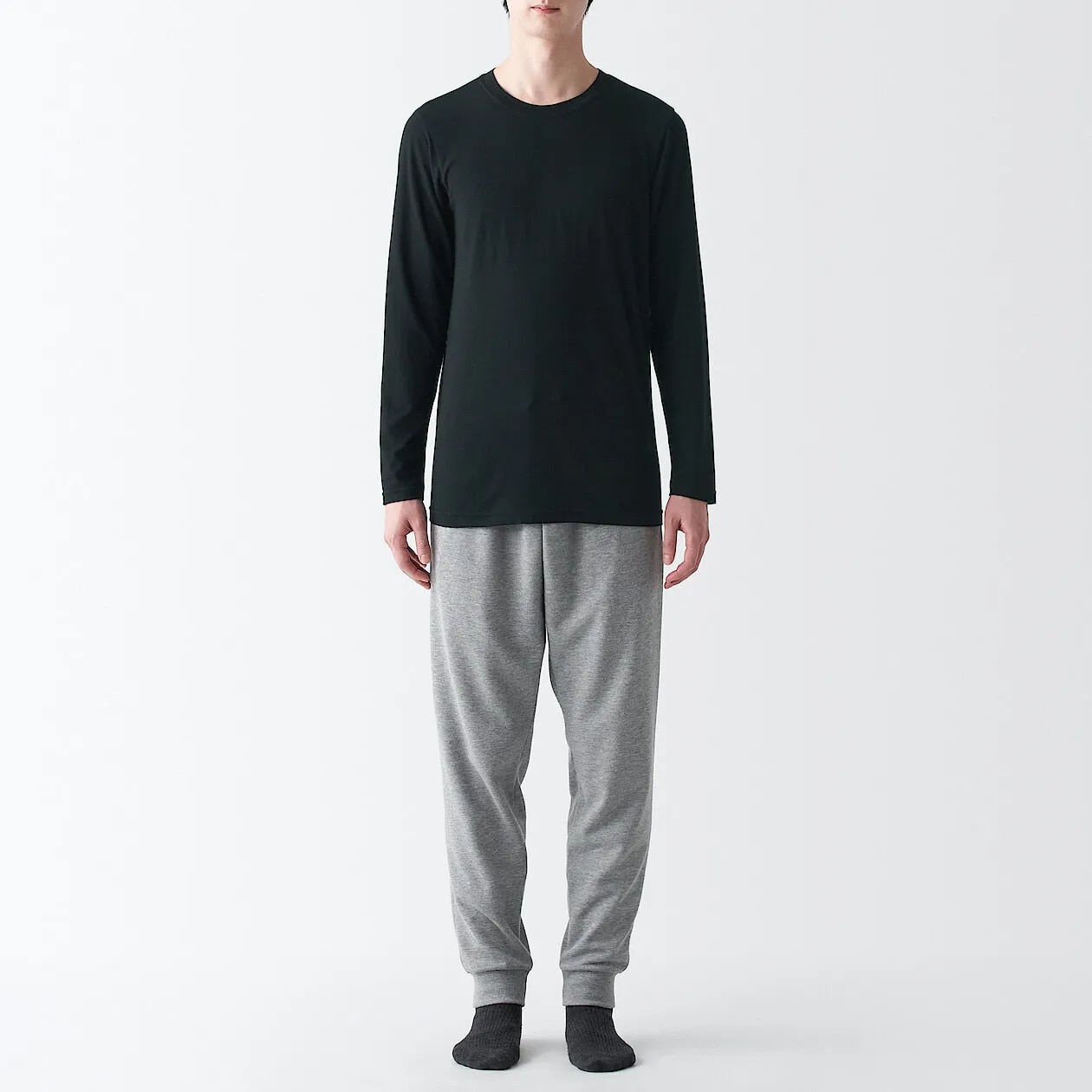 Thin Cotton Blend Crew Neck Long Sleeve T-shirt 