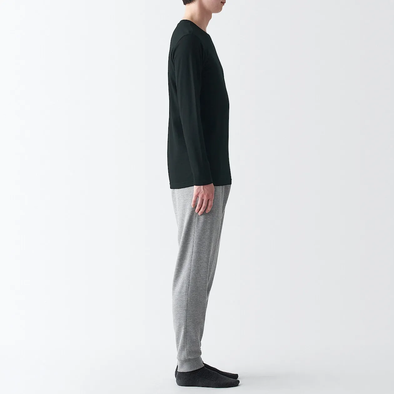 Thin Cotton Blend Crew Neck Long Sleeve T-shirt 